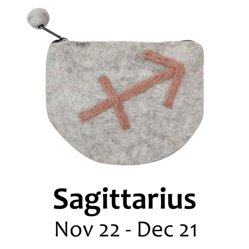 Felt Sagittarius Zodiac Coin Purse - Global Groove - Recetas Fair Trade