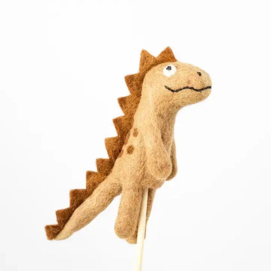 Finger Puppets - Dinosaur - Brown, Gray and Green - Recetas Fair Trade