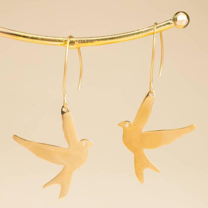 Freedom Dove Earrings - Recetas Fair Trade