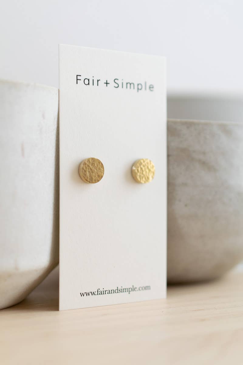Hammered Brass Circle Posts