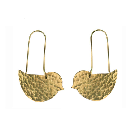 Hammered Lovebird Earrings - Recetas Fair Trade