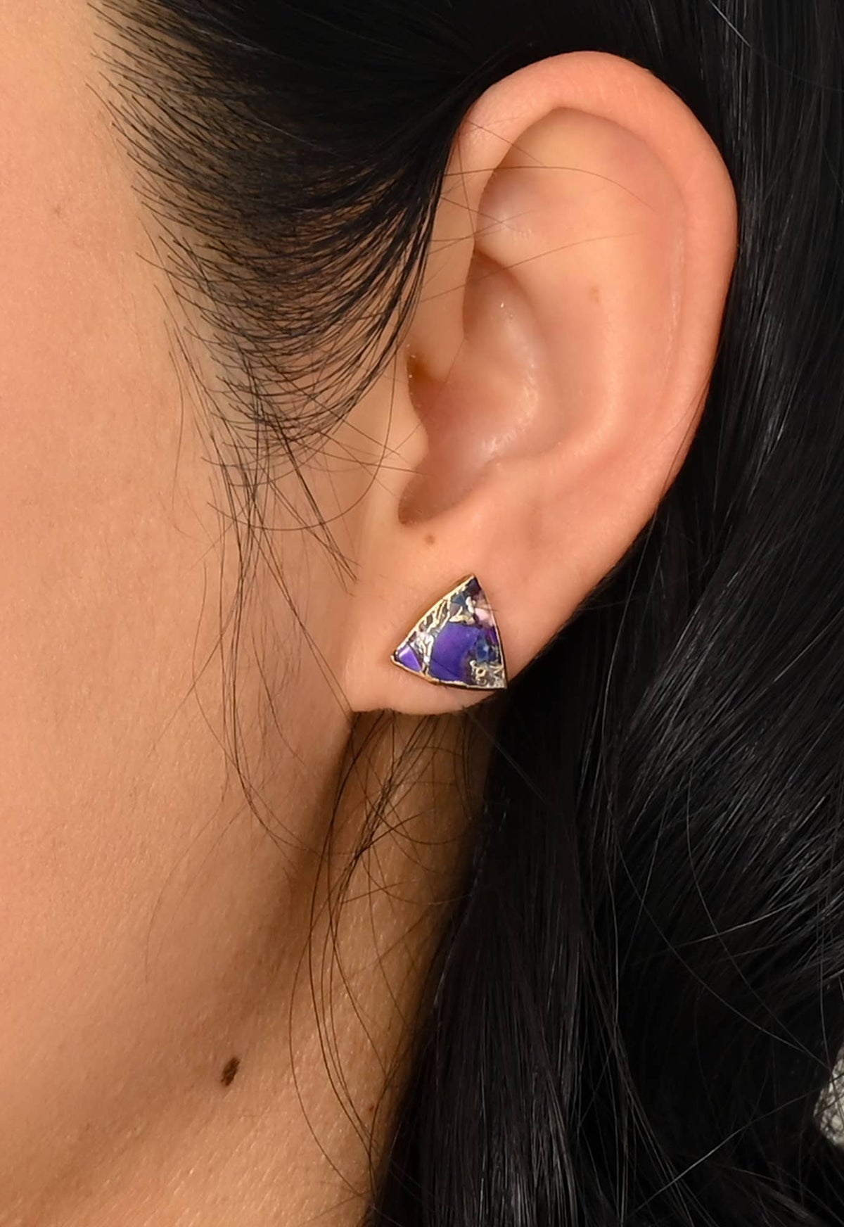 Haven Studs – Royal Purple Emperor Stone - Recetas Fair Trade