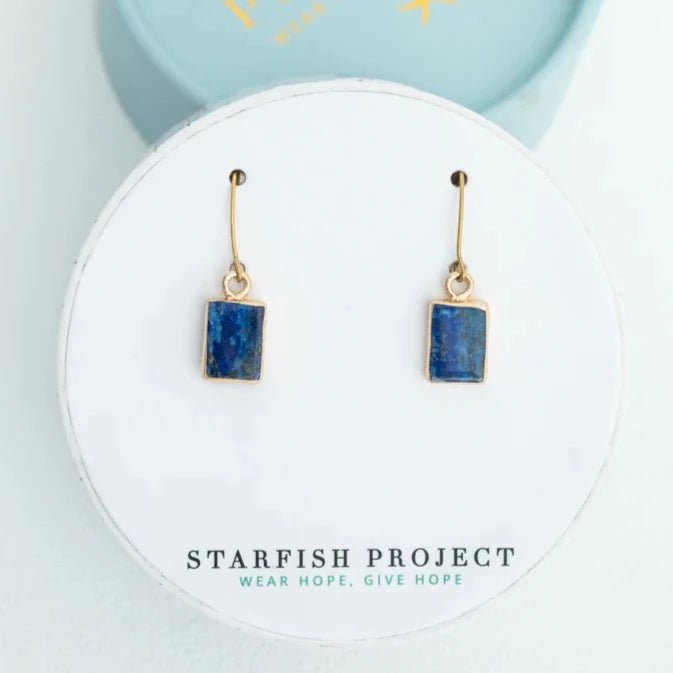 In the Clouds Lapis Earrings - Recetas Fair Trade