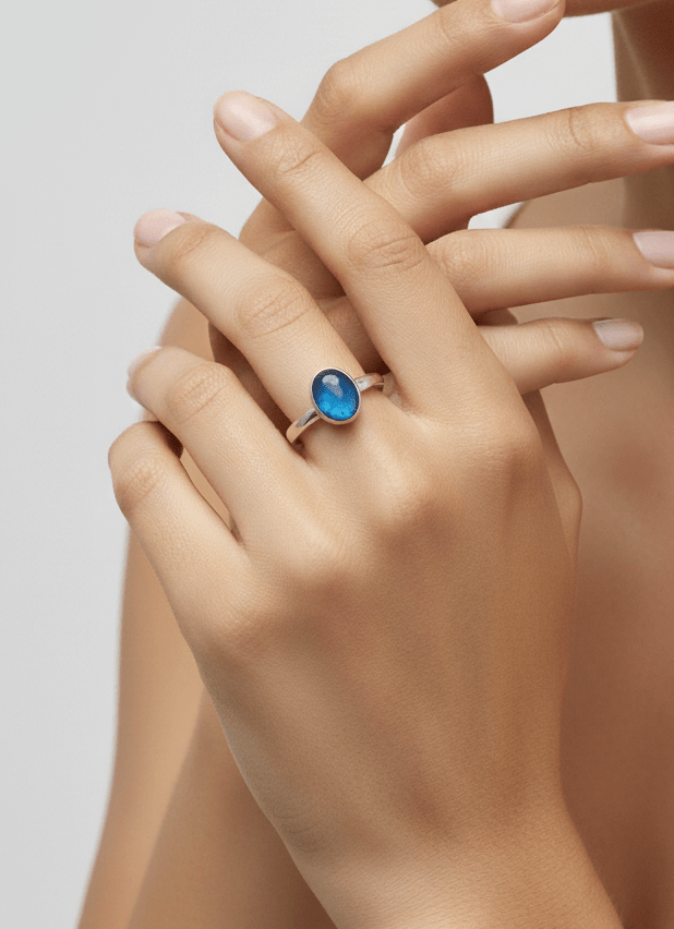 Indigo Solitaire Ring - Recetas Fair Trade