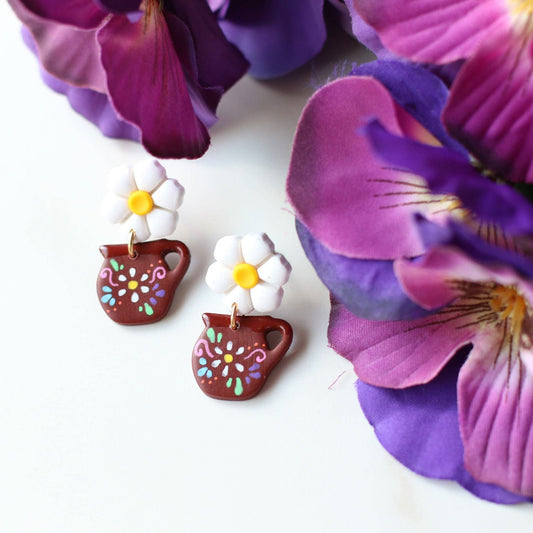 Jarrito Earrings, Coffee Cup Earrings - Recetas Fair Trade
