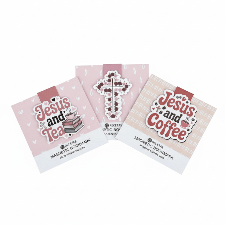 Jesus and Coffee Magnetic Bookmark - Recetas Fair Trade