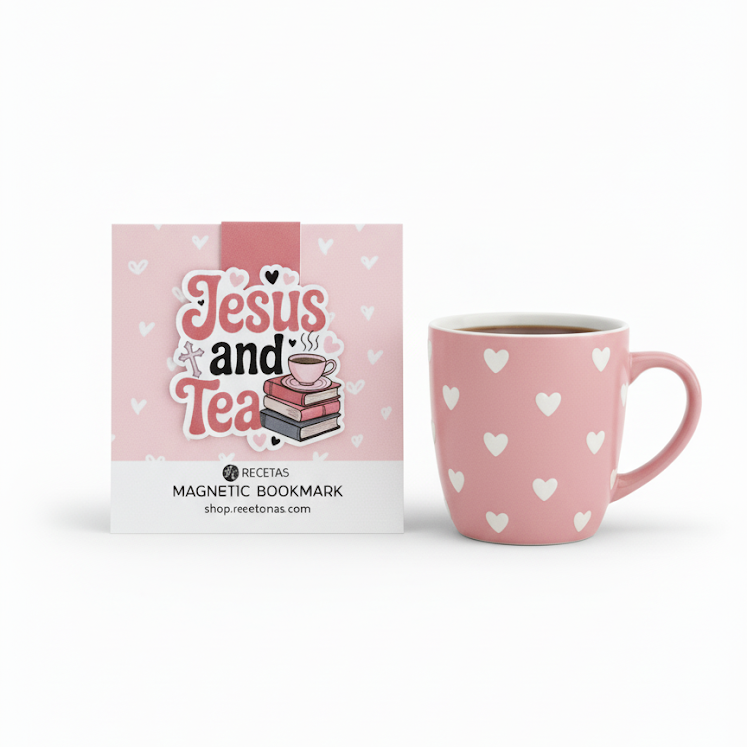Jesus and Tea Magnetic Bookmark - Recetas Fair Trade