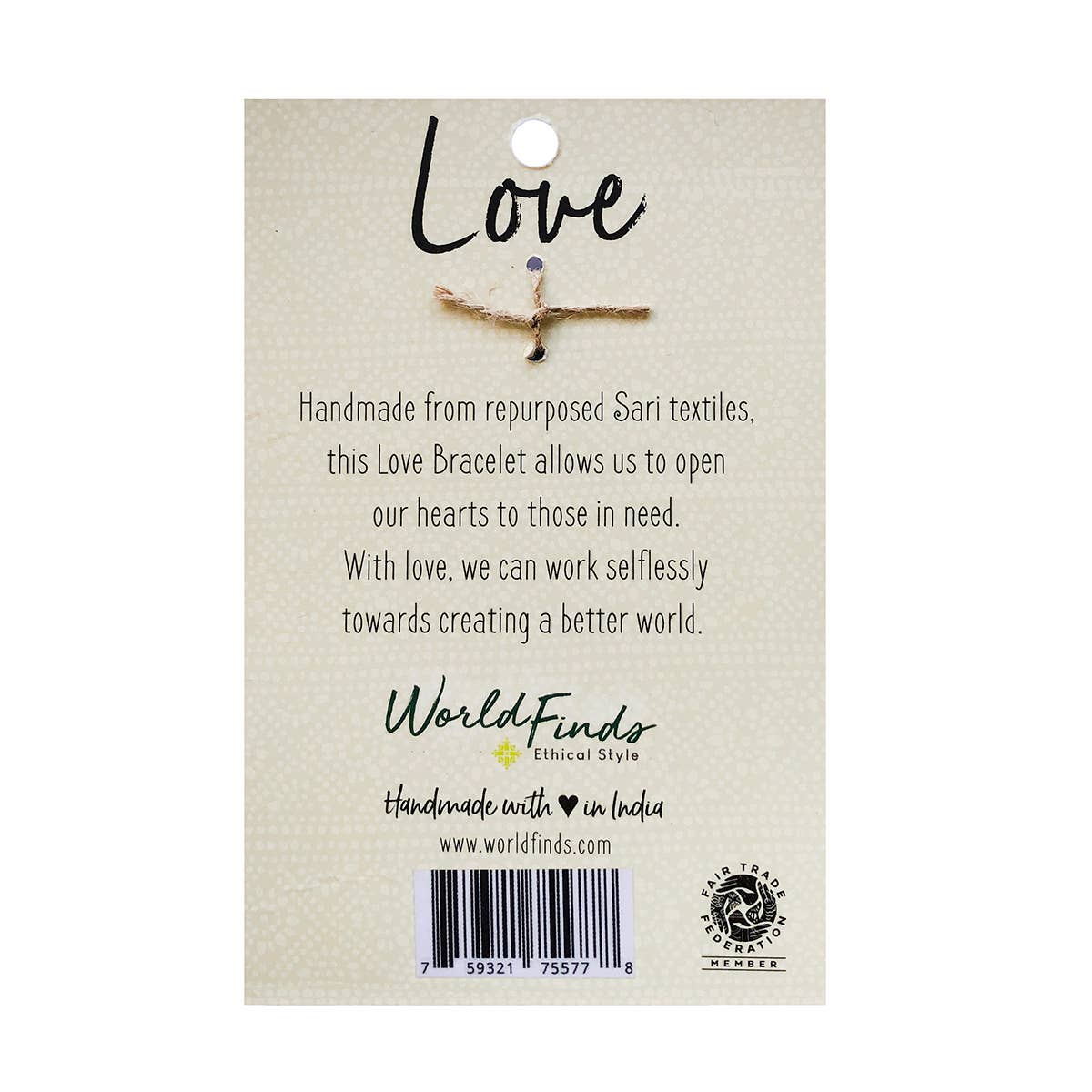 Kantha Connection Bracelet - Love - Recetas Fair Trade