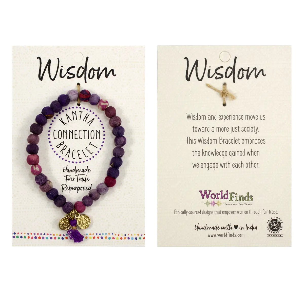 Kantha Connection Bracelet- Wisdom - Recetas Fair Trade