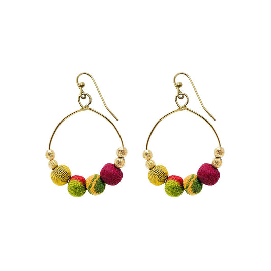 Kantha Petite Gilded Hoops - Recetas Fair Trade