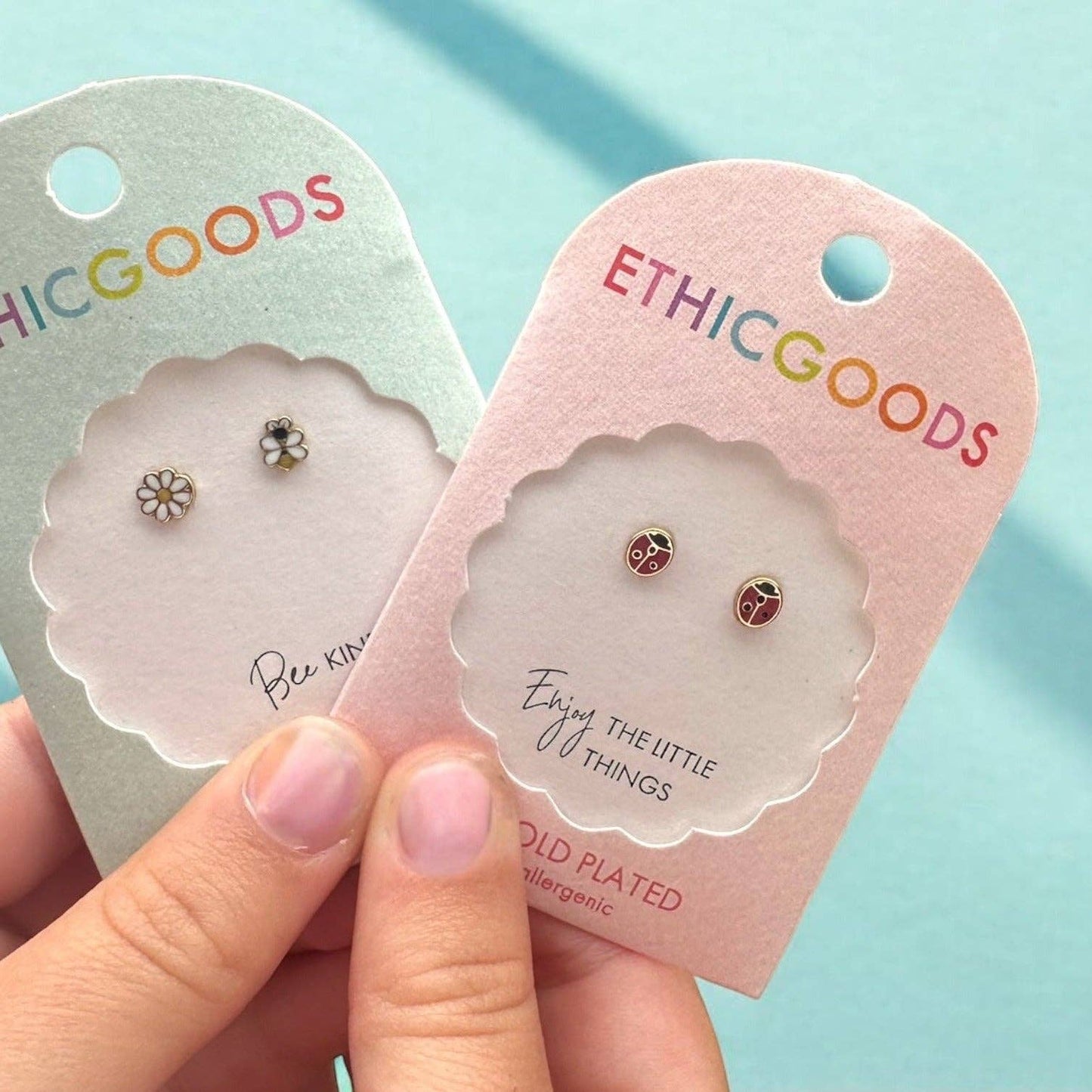 Ladybug Tiny Stud Earrings - Recetas Fair Trade