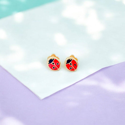Ladybug Tiny Stud Earrings - Recetas Fair Trade