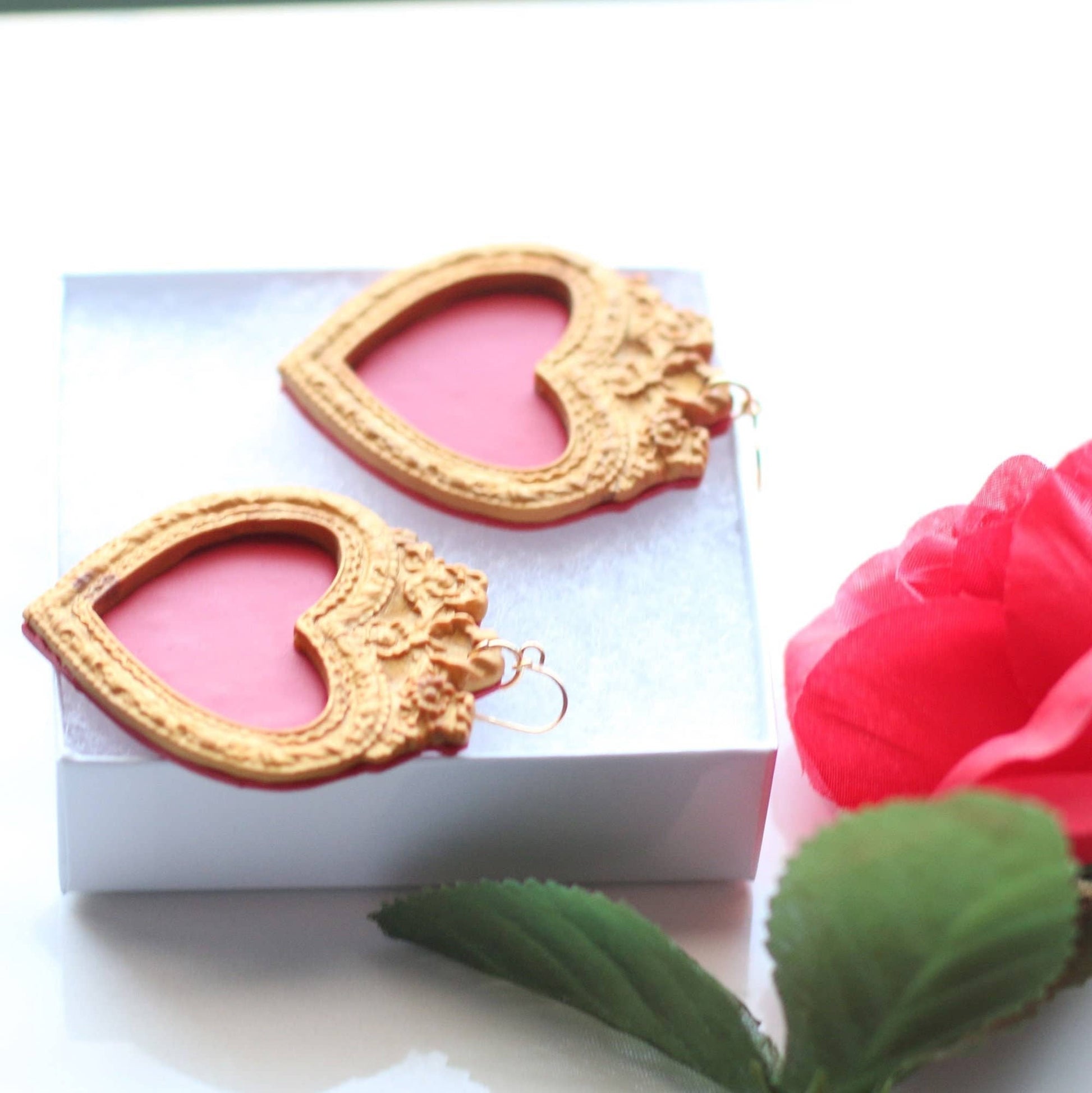Large Sacred Heart Earrings - Recetas Fair Trade