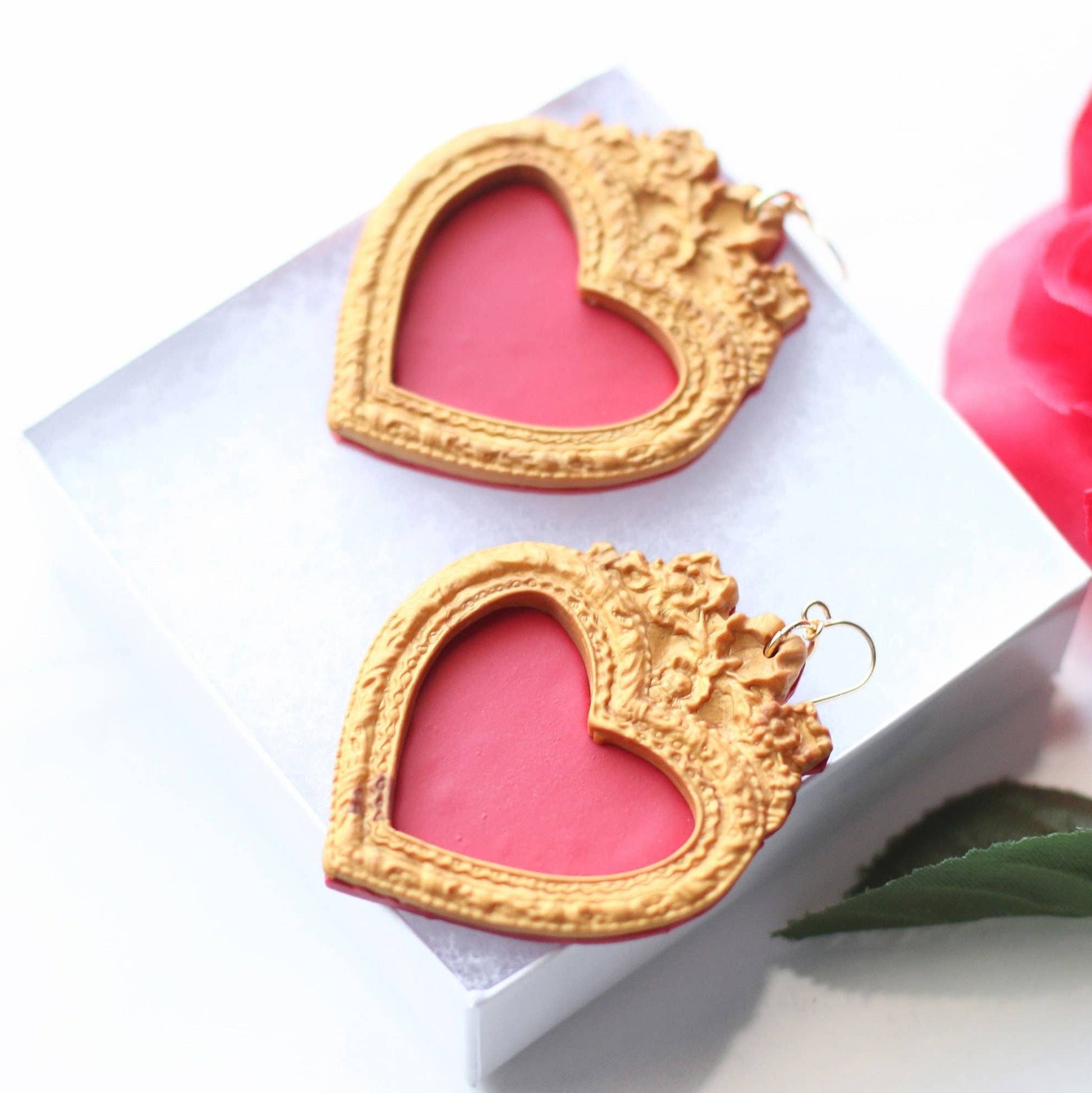 Large Sacred Heart Earrings - Recetas Fair Trade