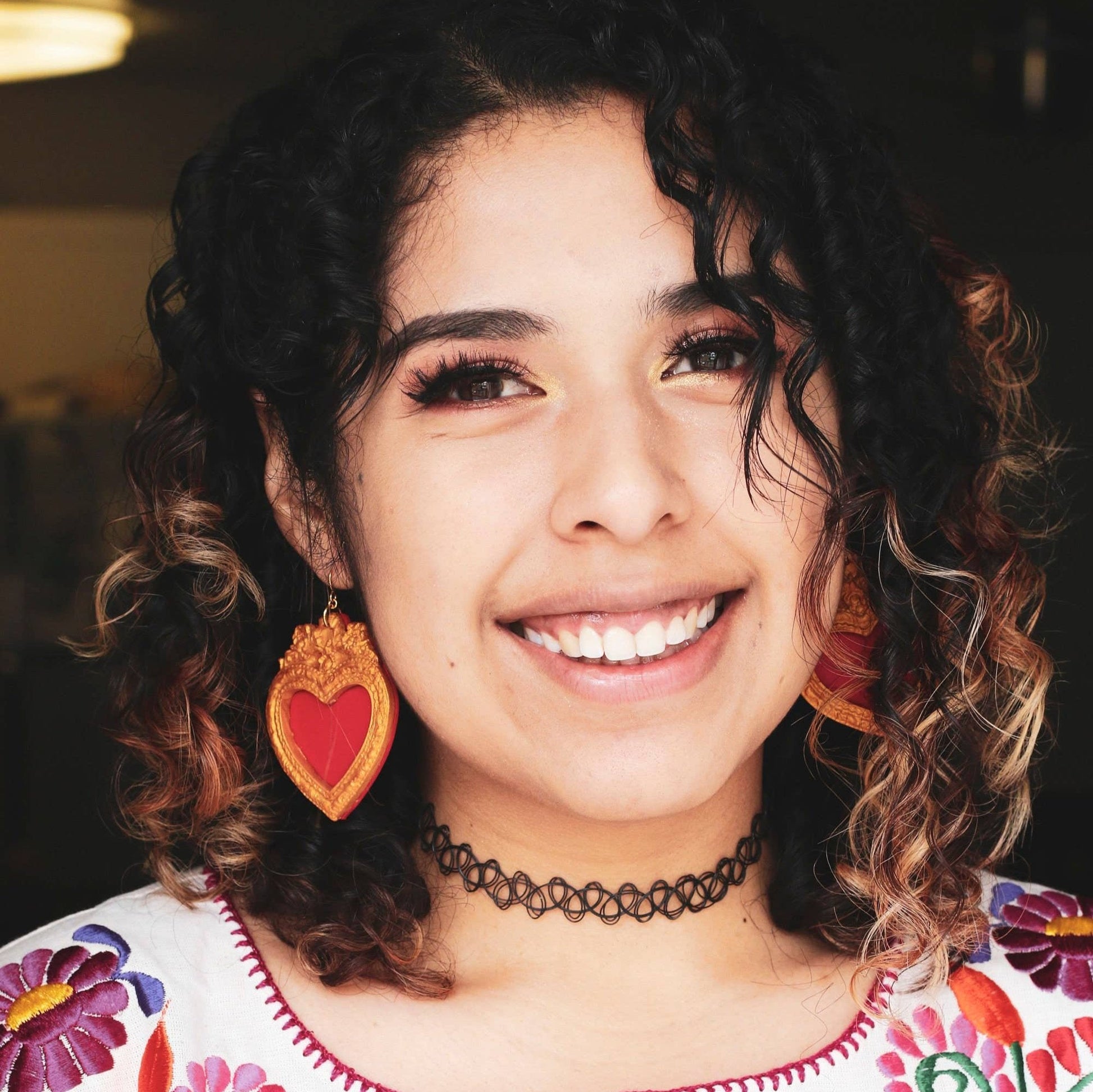 Large Sacred Heart Earrings - Recetas Fair Trade