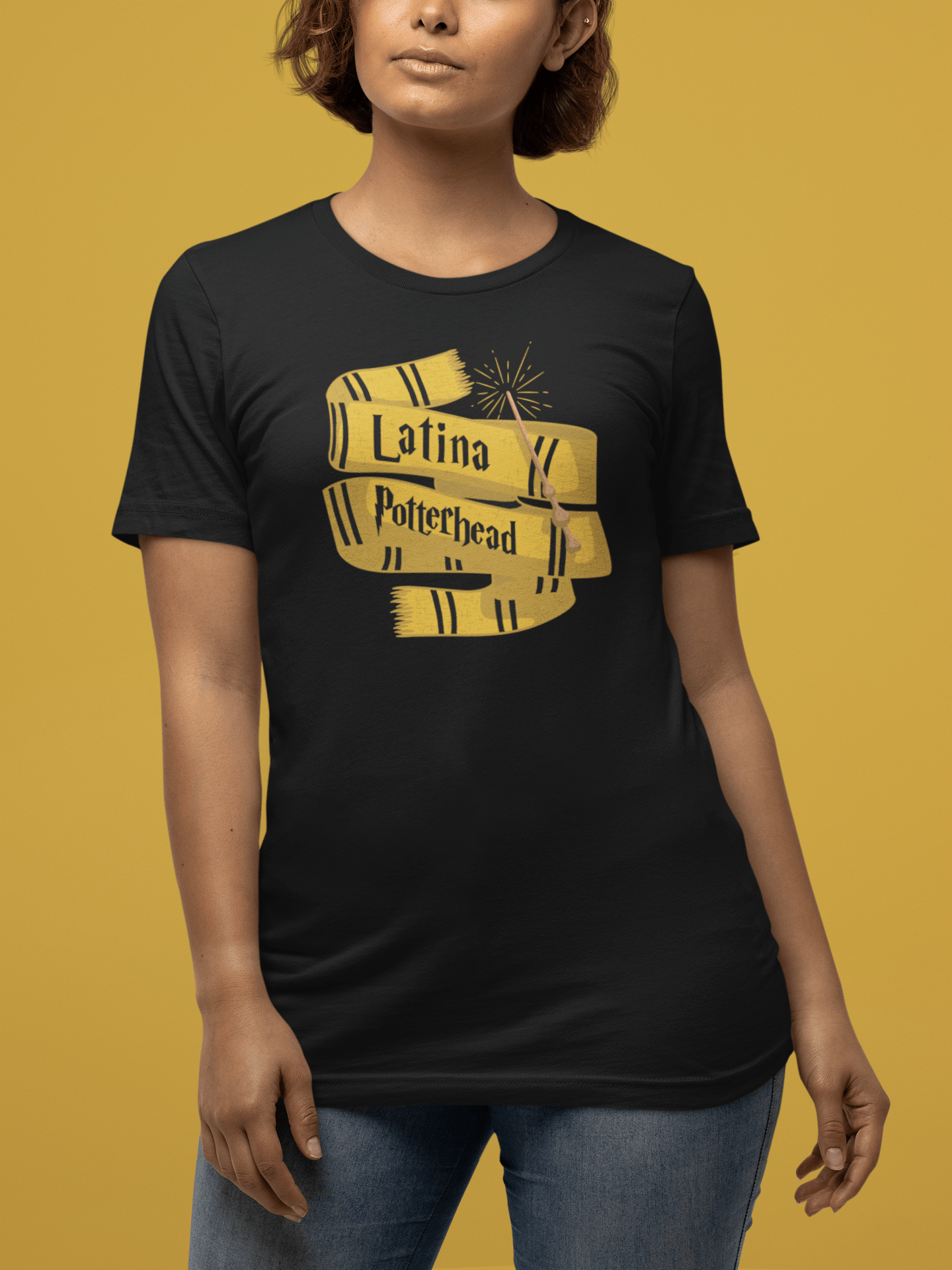 Latina Potterhead Hufflepuff Tee - Recetas Fair Trade