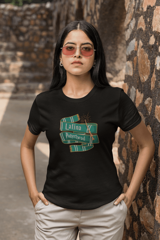 Latina Potterhead Slytherin Tee - Recetas Fair Trade