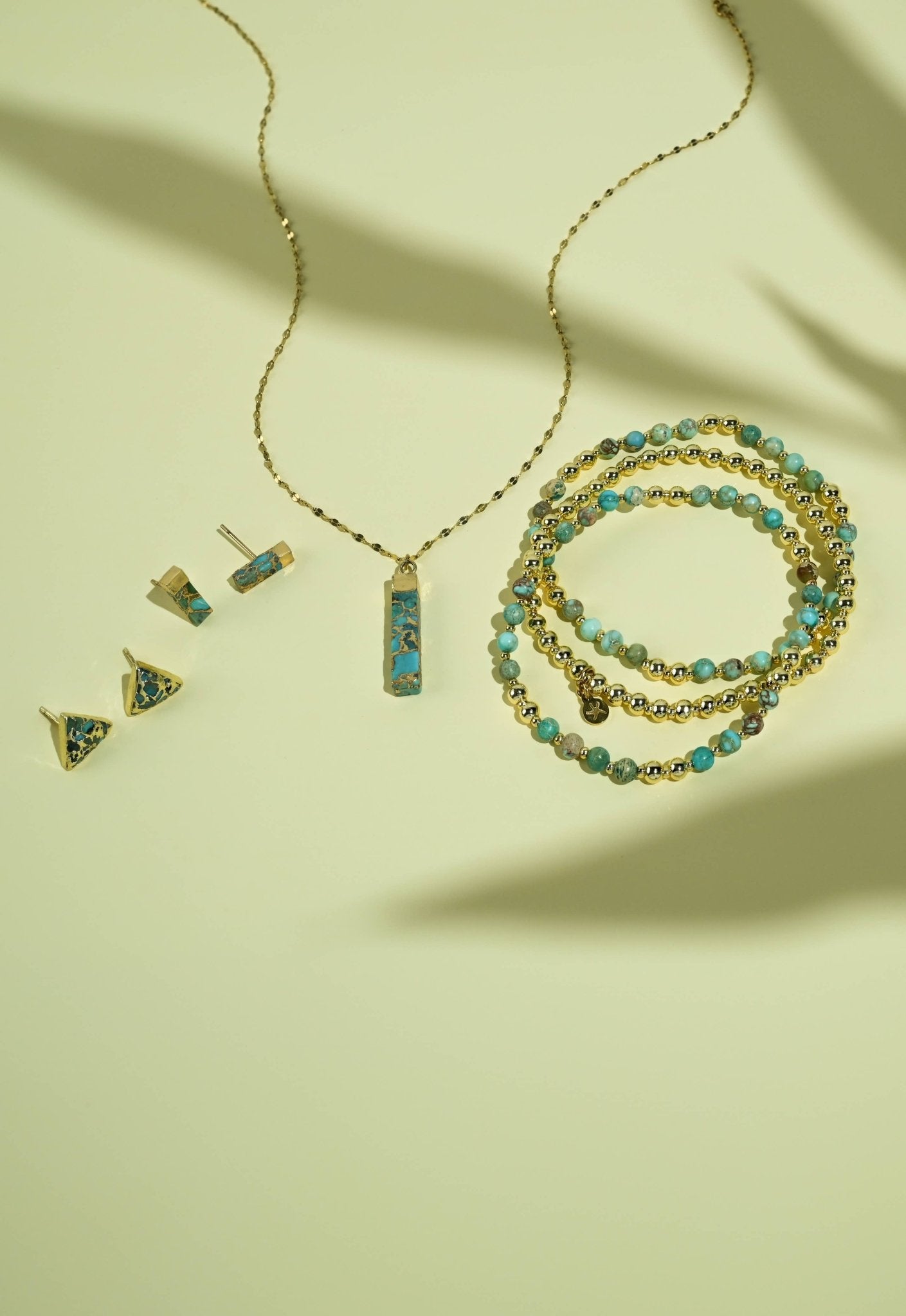 Light We Carry Bracelet Set in Turquoise - Recetas Fair Trade