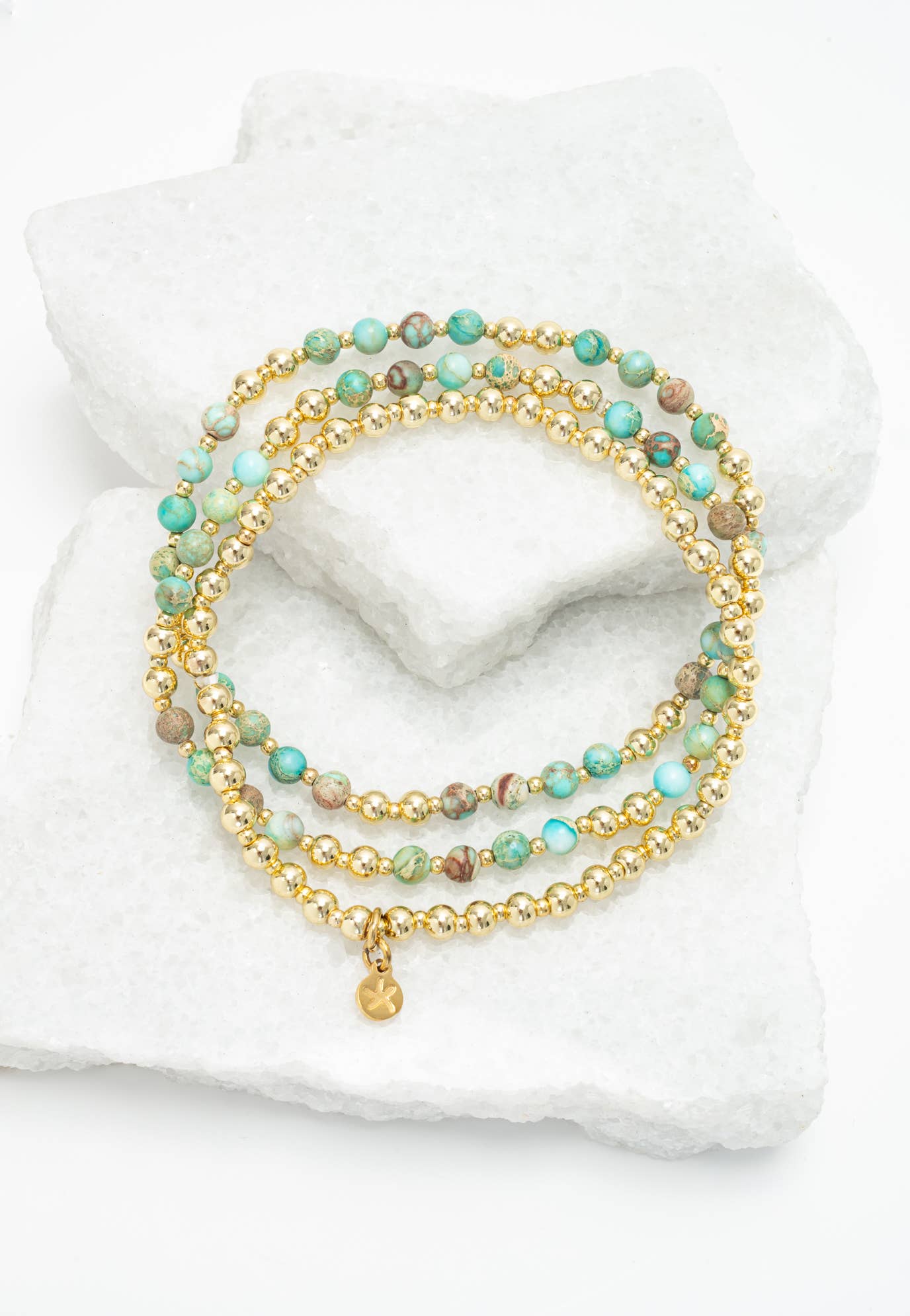 Light We Carry Bracelet Set in Turquoise - Recetas Fair Trade