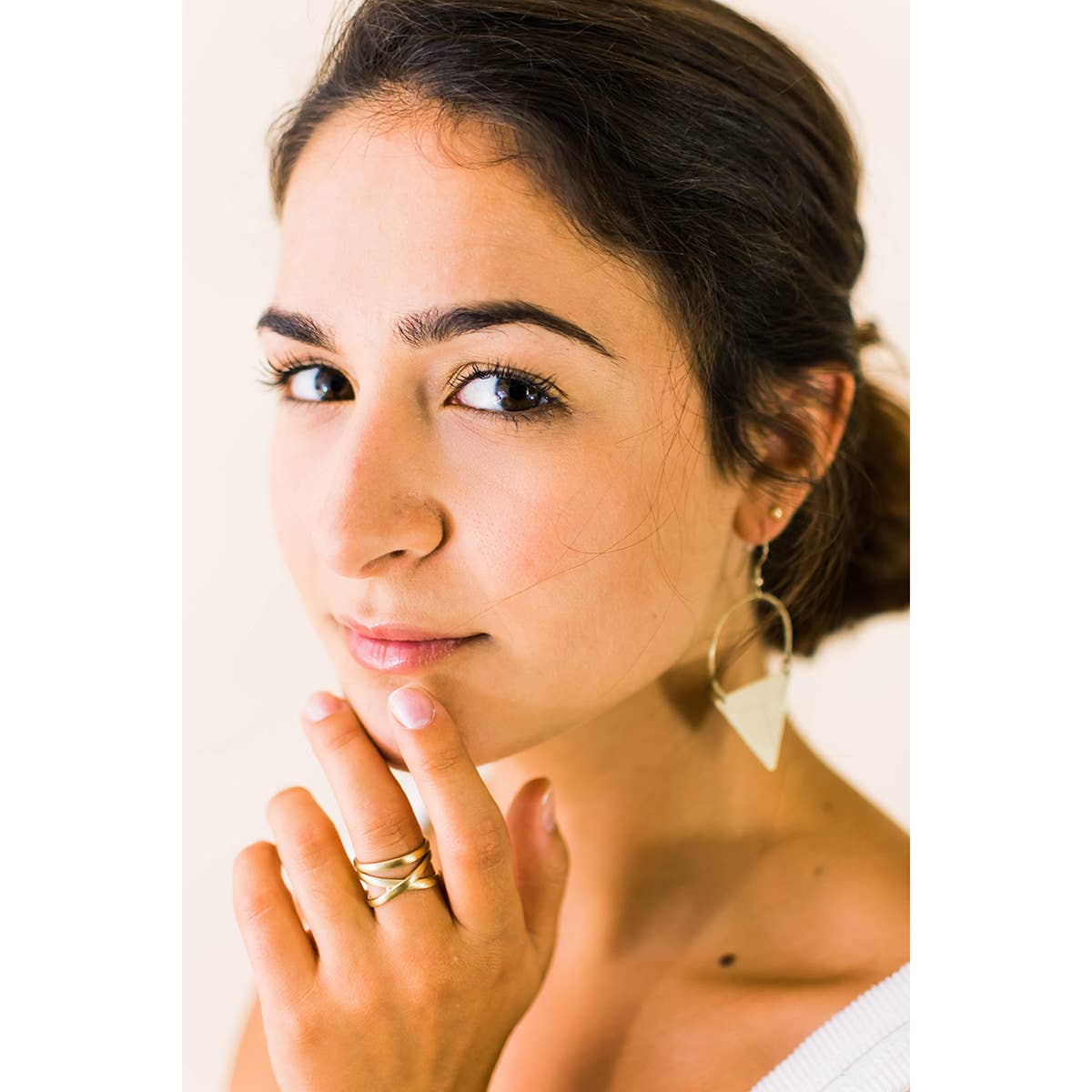 Linear X Ring - Gold - Recetas Fair Trade