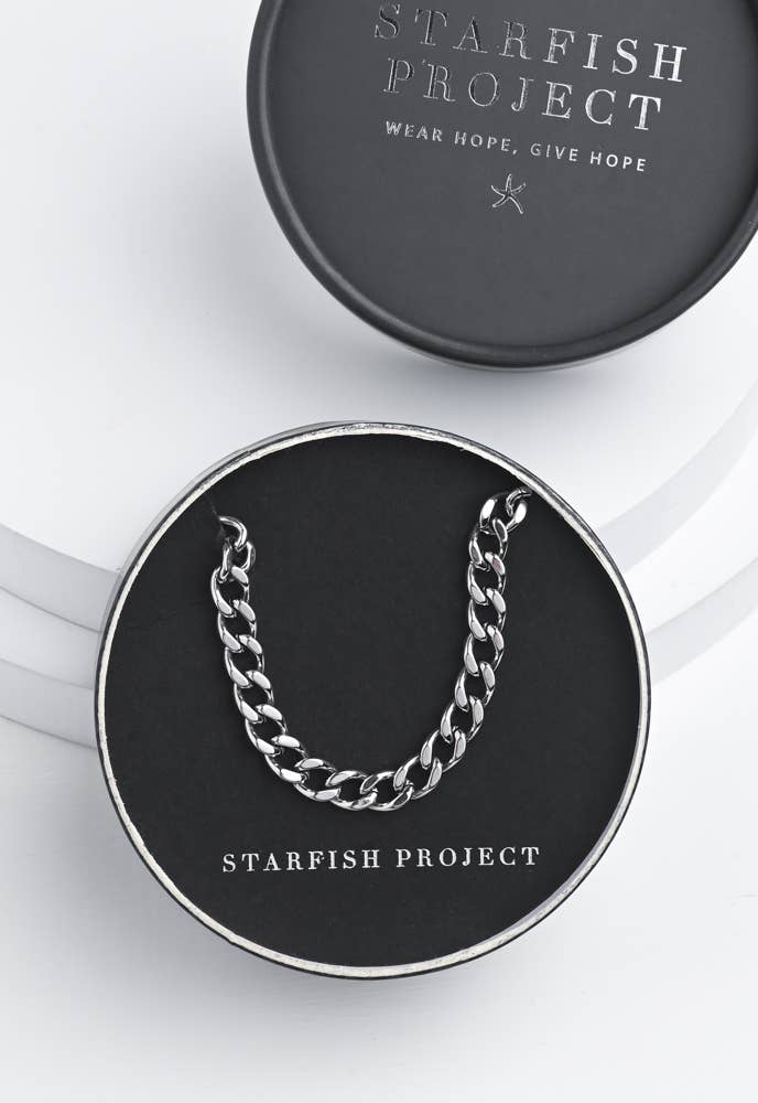 Linked Curb Chain in Stainless Steel - Recetas Fair Trade
