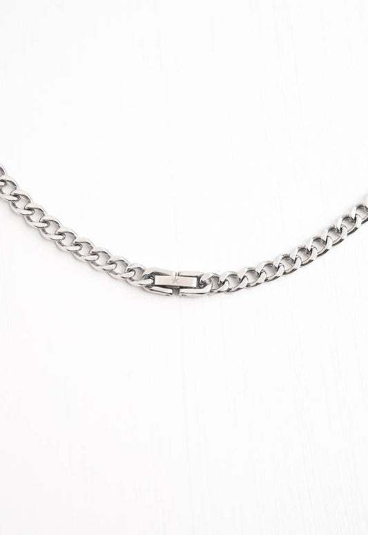 Linked Curb Chain in Stainless Steel - Recetas Fair Trade
