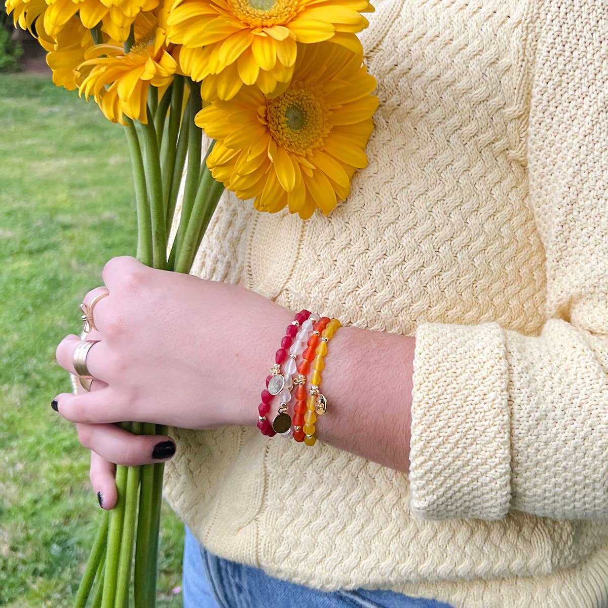 March • Birth Flower Bracelet (Stocking Stuffer!) - Recetas Fair Trade