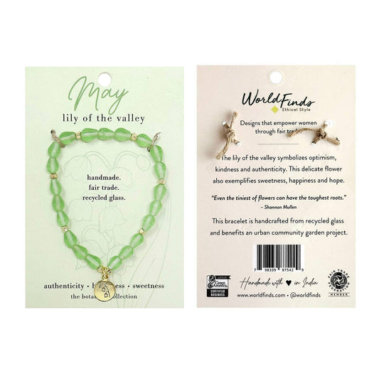 May • Birth Flower Bracelet (Stocking Stuffer!) - Recetas Fair Trade