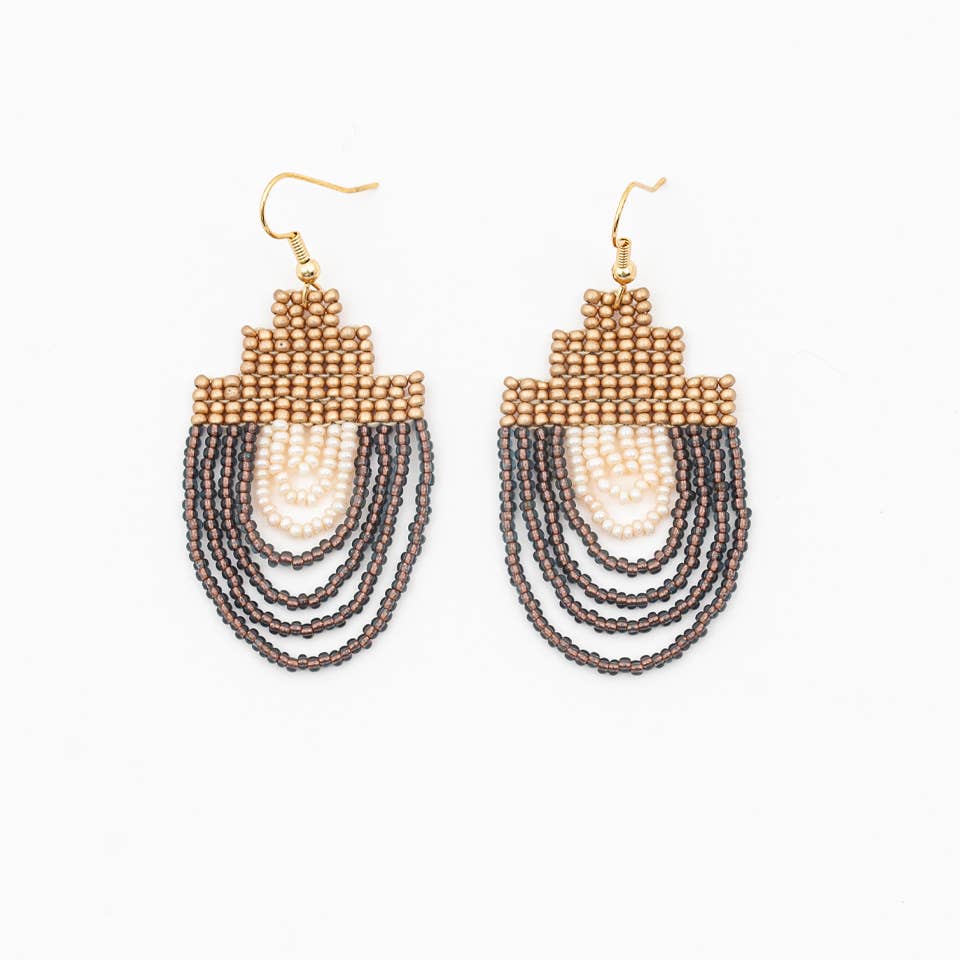 Mayan Pyramid Beaded Earrings - Recetas Fair Trade