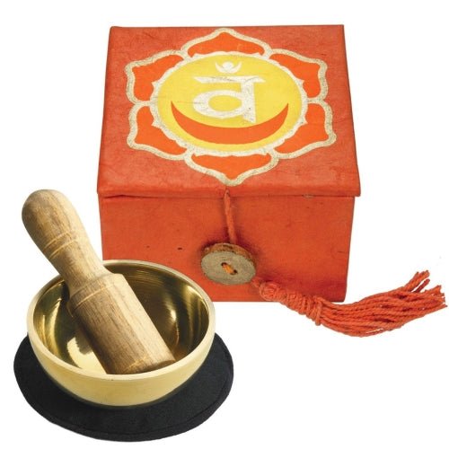 Mini Meditation Bowl Box: 2" Sacral Chakra - DZI (Meditation) - Recetas Fair Trade