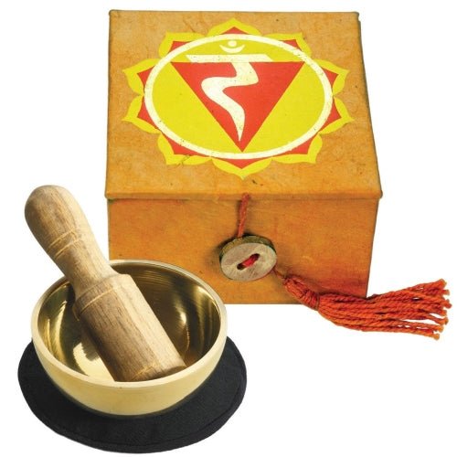 Mini Meditation Bowl Box: 2" Solar Plexus Chakra - DZI (Meditation) - Recetas Fair Trade