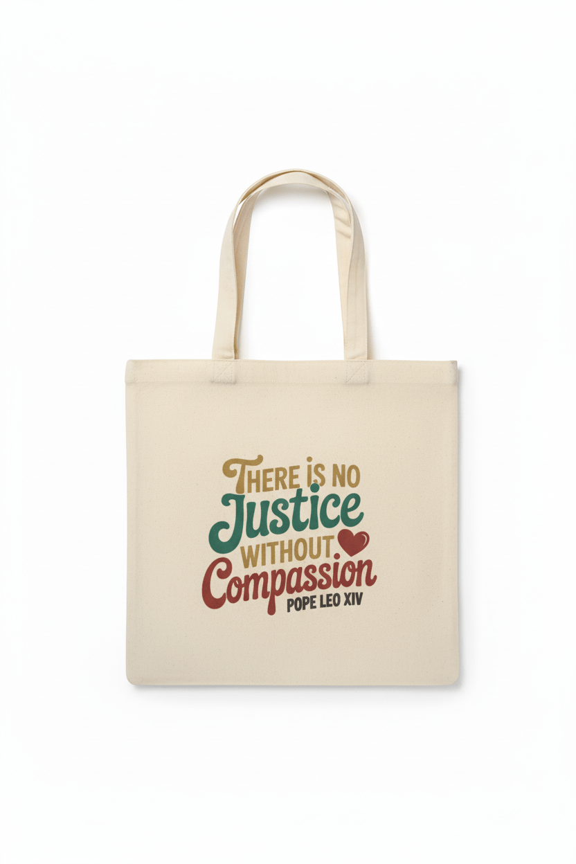 No Justice without Compassion Tote Bags - Recetas Fair Trade