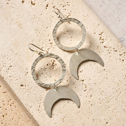 Nuru Moon Drop Earrings - Recetas Fair Trade