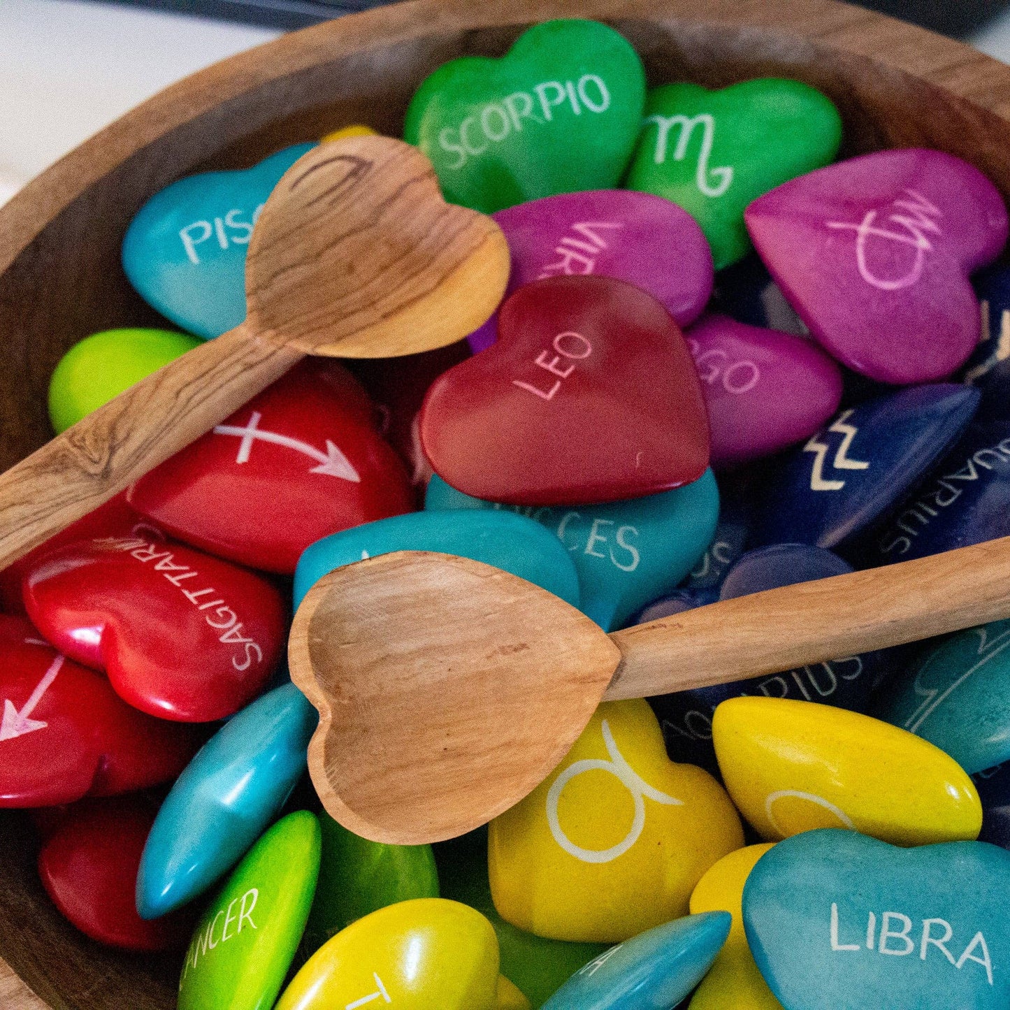 Olive Wood Heart Scoop Spoon, 6-7 inch - Recetas Fair Trade