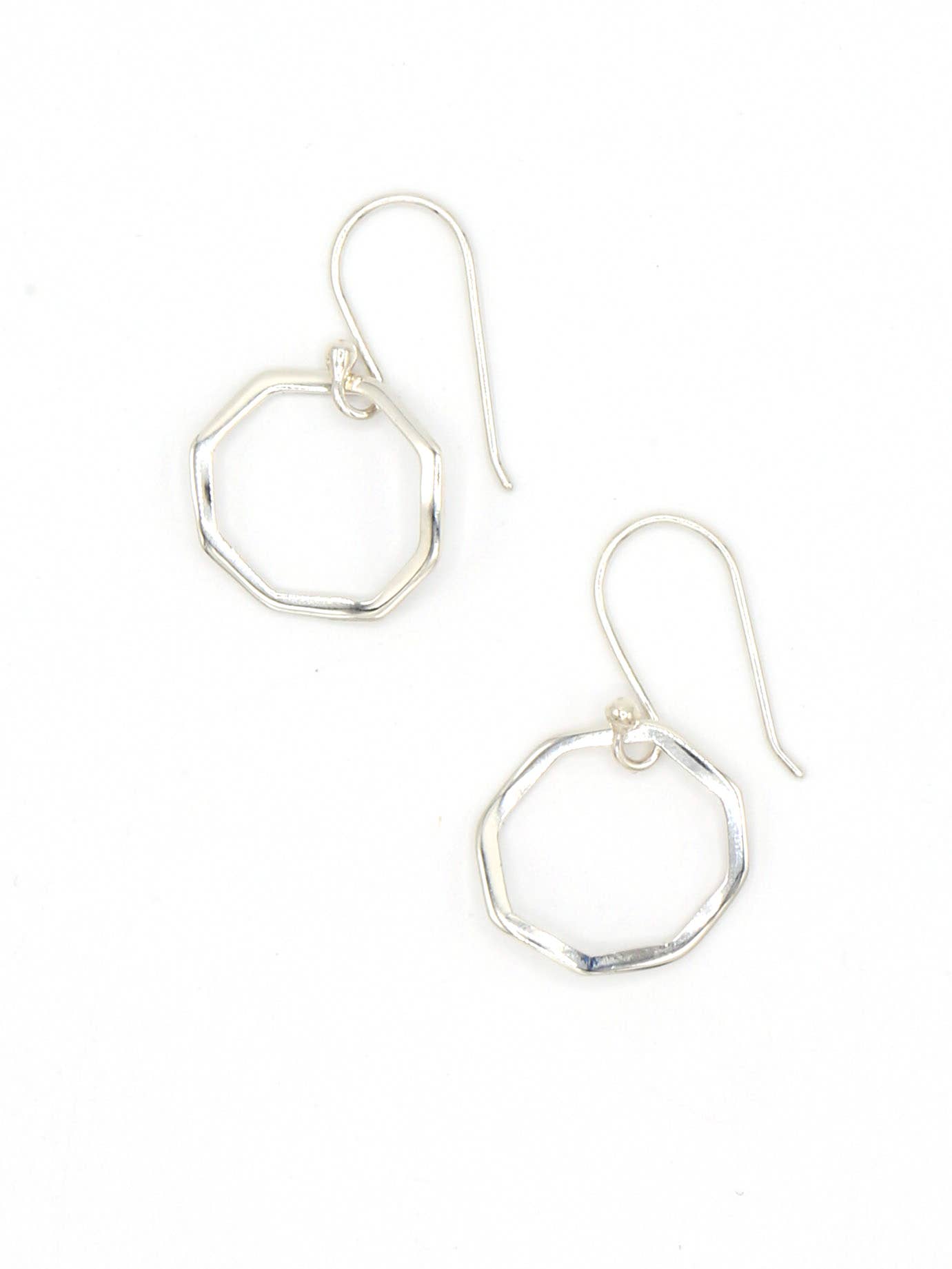 Organic Octagon Sterling Earrings - Recetas Fair Trade