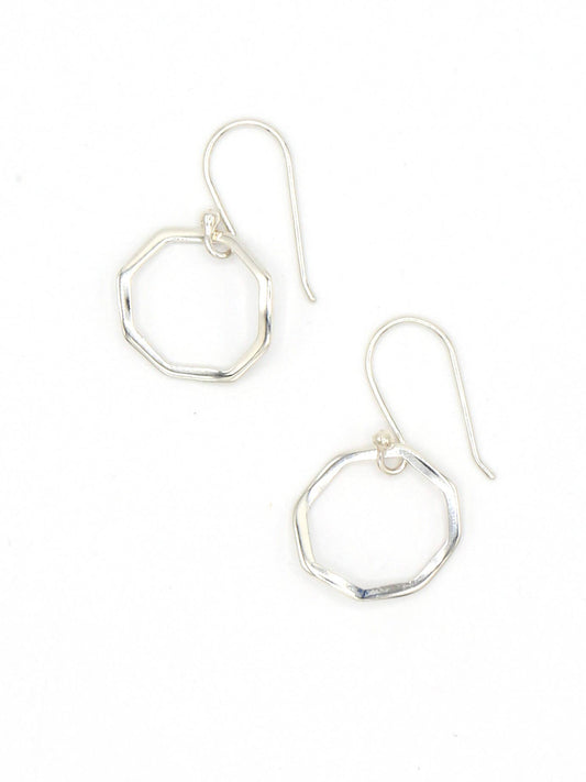 Organic Octagon Sterling Earrings - Recetas Fair Trade