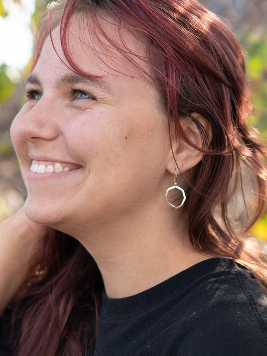 Organic Octagon Sterling Earrings - Recetas Fair Trade