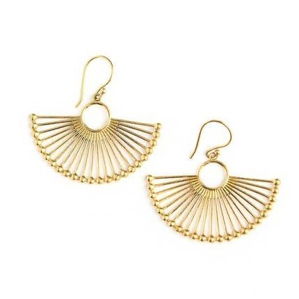 Palm Leaf Fan Earrings - Recetas Fair Trade