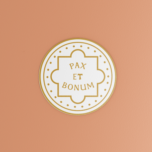 Pax et Bonum Eco-Safe Sticker - Gold - Recetas Fair Trade