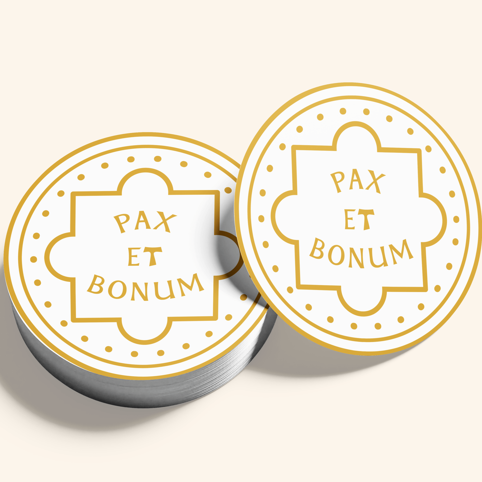 Pax et Bonum Eco-Safe Sticker - Gold - Recetas Fair Trade