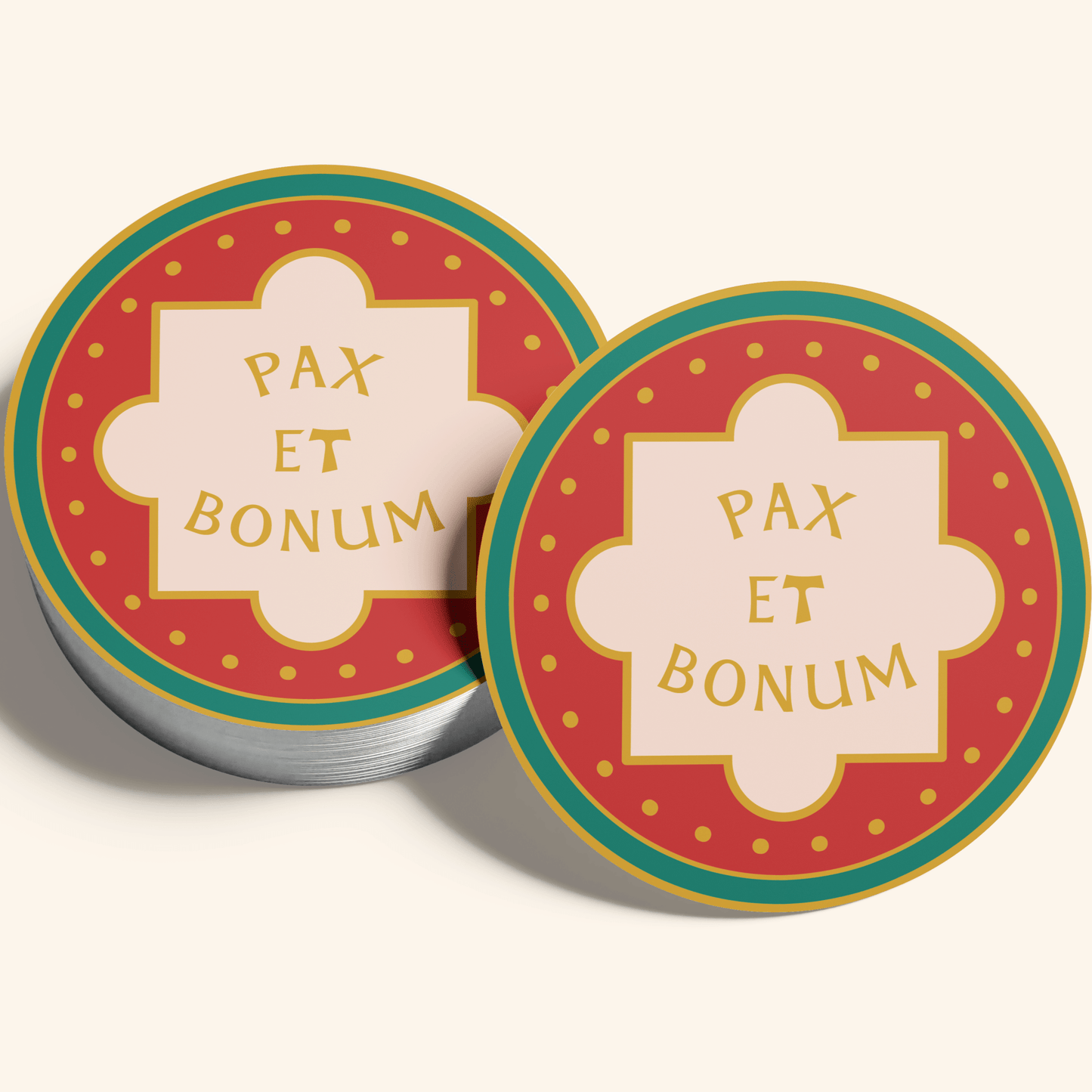 Pax et Bonum Eco-Safe Sticker- Red - Recetas Fair Trade