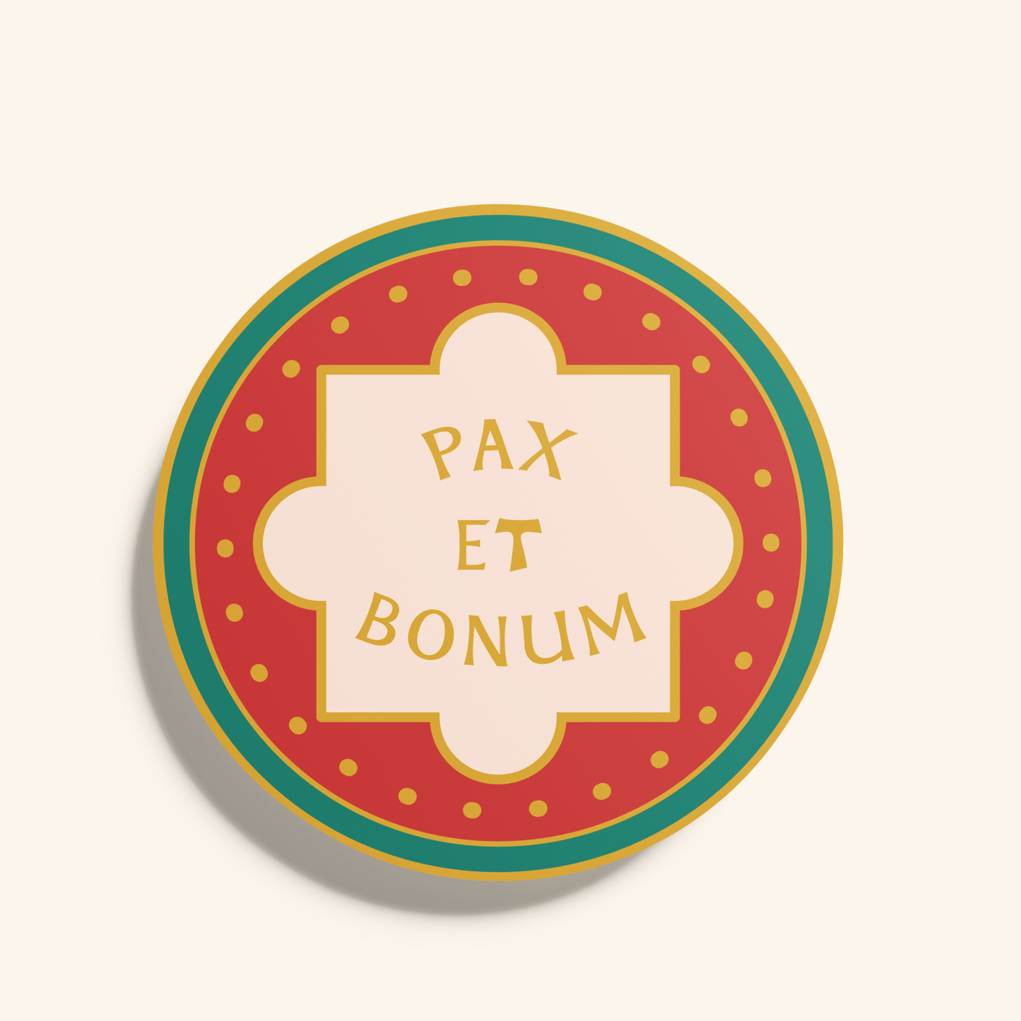 Pax et Bonum Eco-Safe Sticker- Red - Recetas Fair Trade