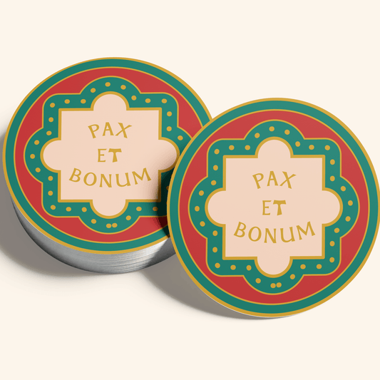 Pax et Bonum Eco-Safe Sticker - Red - Recetas Fair Trade
