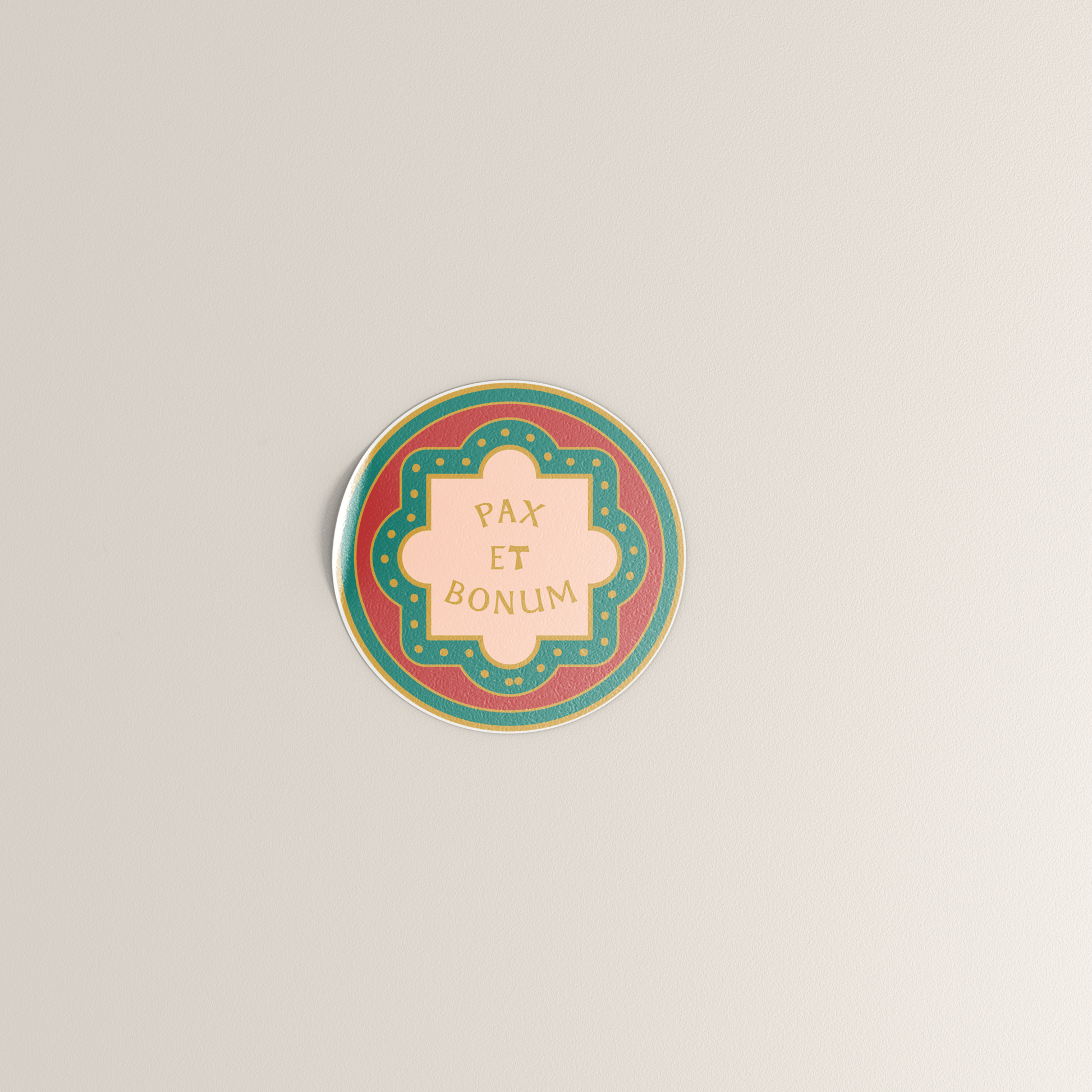 Pax et Bonum Eco-Safe Sticker - Red - Recetas Fair Trade