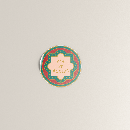 Pax et Bonum Eco-Safe Sticker - Red - Recetas Fair Trade