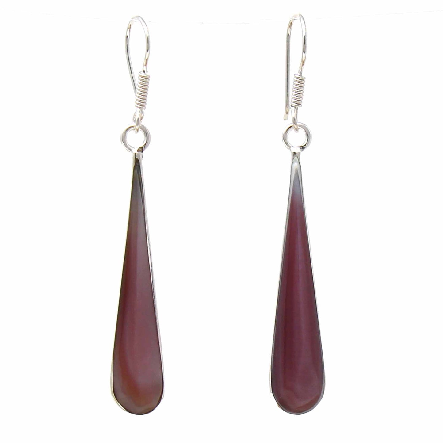 Pink Clam Shell Elongated Teardrop Earrings - Recetas Fair Trade