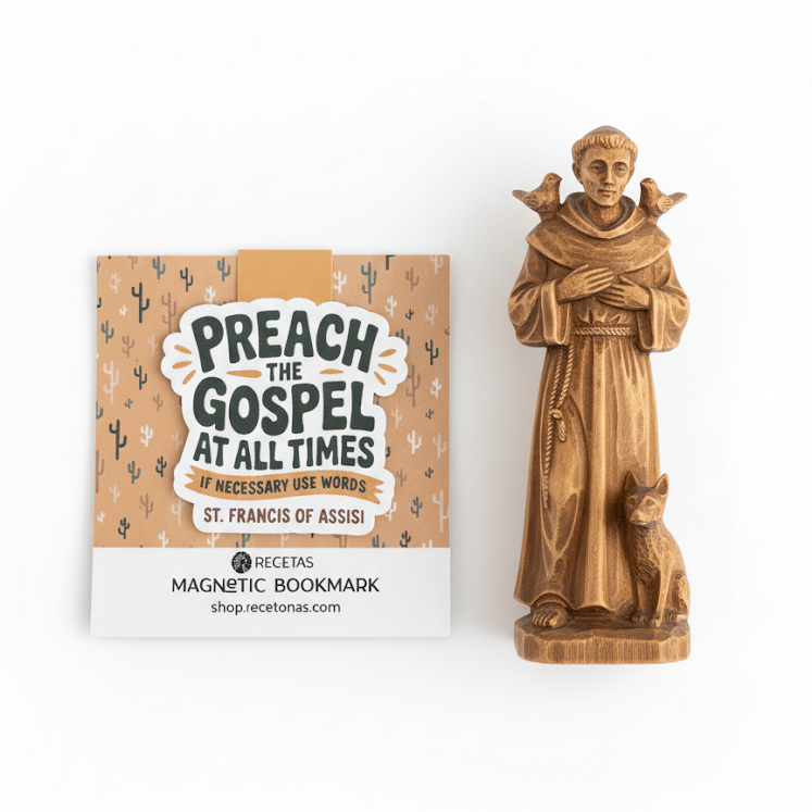 Preach the Gospel at all Times Magnetic Bookmark - Recetas Fair Trade