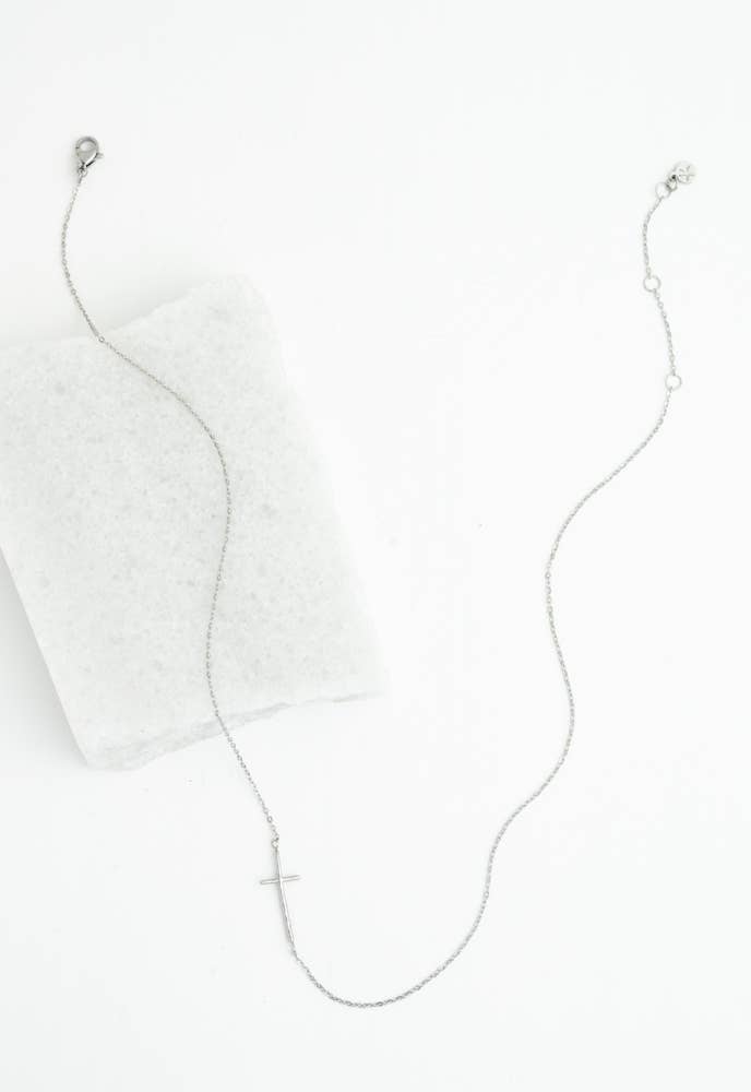 Radiant Cross Necklace in Silver - Recetas Fair Trade