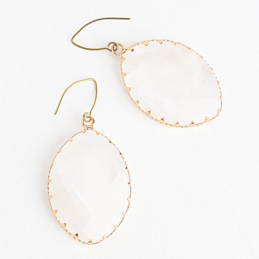 Radiant Light Crystal Earrings in Ivory - Recetas Fair Trade