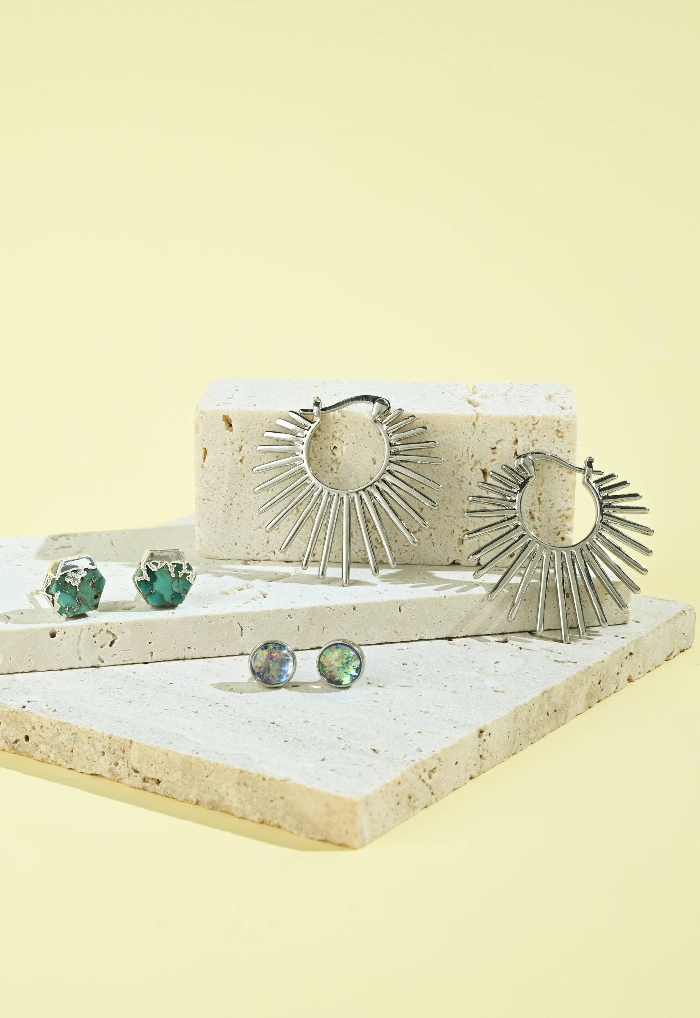Radiant Rise Hoops in Platinum - Recetas Fair Trade